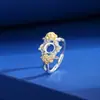 Anillo Portapiedra de Plata de Ley S925 para Mujer Posición de Piedra Redonda de 6 mm Anillo Portavasos Vacío de Piedra de Cristal de Jade Accesorios DIY