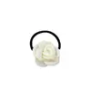 Diadema Francesa Super Hada de Satín Camelia Diadema Floral Elegante Coreana Cuerda Elástica para Cola de Caballo Versátil Accesorios para el Cabello