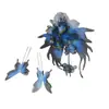 Diseño Original Hecho a Mano Alas de Mariposa Degradado Negro Oscuro Bronceado Tocado Dinastía Han Maquillaje Bronceado Accesorios para el Cabello