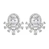 Pendientes Retro de Gran Venta Transfronterizos, Pendientes de Flor de Circonita, Pendientes Sencillos de Lujo Ligero y Alta Gama Estilo Francés para el Día a Día