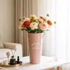 Balde de Flores de Ferro Estilo Nórdico para Decoração de Arranjo de Flores na Sala de Estar, Balde de Flores de Chão Vintage Fresco Luxo Leve, Balde de Flores de Ferro