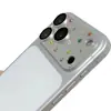 Adequado para Apple 18Promax, armadura de metal com diamantes coloridos feita à mão, película de lente de cobertura total integrada para iPhone 17promax