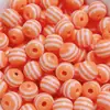 Cuentas Redondas Rayadas Arcoíris de Color Caramelo de Resina para Pulsera Colorida DIY, Cadena de Teléfono, Cuentas Sueltas, Cuentas Rayadas de Resina, Accesorios de Joyería