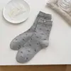 Calcetines grises florales hasta la mitad de la pantorrilla, calcetines holgados de color liso para primavera y otoño, calcetines largos estilo ballet con encaje, nuevo estilo 2026
