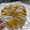 Xiamen Atacado Pulseira de Ágata Mais Vendida 11mm Amarelo Limão Ágata Doce Pulseira de Calcedônia Joias Direto do Fabricante