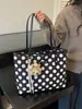 Bolsa de Mão Tendência Grande Capacidade para Mulheres 2026 Moda Coreana Versátil Bolsa de Ombro de Alto Valor Diária Bolsa Tote de Bolinhas