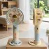 Ventilador Portátil Mini de Mão USB Recarregável 3 Velocidades com Base Suporte para Celular Ventilador de Mesa Brinde Promocional