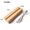 En stock al por mayor base redonda luminosa base de bola de cristal base de lámpara de madera maciza DIY base de luz nocturna USB de piedra de sal de aromaterapia