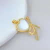 [Oro Real de Cobre] Lazo Amor Elegante Comercio Exterior Transfronterizo DIY Joyería Hecha a Mano Cobre Circonio Colgante Microincrustado