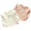 Camiseta de Manga Larga para Bebé Niña para Primavera y Otoño, Top para Bebé para Exterior, Camisa de Princesa, Camiseta Básica para Niñas de Estilo Coreano Elegante que se Puede Usar Afuera