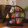 Calabaza Adorno con Carácter Xiangyun Fu con Accesorios de Perla, Artesanía de Resina para Escritorio del Hogar, Regalo de Inauguración de Casa, Adorno Pequeño