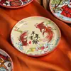 Prato Pequeno de Cerâmica Esmaltada Doméstico Estilo Chinês Prato Borboleta Louça Prato para Condimentos Prato de Porcelana