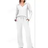 2025 Amazon Europeu e Americano Outono e Inverno Nova Moda Casual Feminino Manga Longa Cordão Cor Sólida Roupa de Trabalho Conjunto de Calças para Mulheres