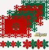 Juego de Mantel y Posavasos Navideño Vintage Antideslizante Copo de Nieve de Año Nuevo Mantel de Fieltro para Decoración de Mesa de Fiesta Navideña