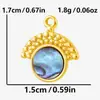 Aço Inoxidável 304 Europeu e Americano Inlay de Concha Abalone Natural Concha Branca Pingente Acessórios para Joias DIY Acessórios de Pingente com Textura