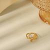 Yiwu Pequeños Productos Estilo Simple Joyería Personalizada de Moda Acero Inoxidable Chapado en Oro de 18K Anillo Nicho Joyería de Alta Gama