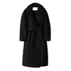Sumeihui 2026 Otoño e Invierno Nueva Chaqueta Larga de Algodón Cálida Estilo Nanu con Solapa Cortavientos para Mujer