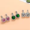 Estilo Coreano Más Vendido Cuadrados Estrellas Mismo Estilo Moda Micro-incrustación Quilate Diamante Grande Aretes Diamante Cuadrado Aretes para Mujer Aretes