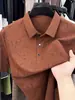 Nova Camiseta de Manga Curta para Homens 2026 com Estampa de Gola, Casual de Negócios, Amiga da Pele, Respirável, Camisa Polo de Caimento Solto para Homens