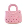 Bolsa de Cosméticos Impermeable de Color Puro Eva Popular Transfronteriza Bolsa de Playa Bolso de Mano Eva de Moda con Agujero de Anillo Recortado