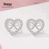 Xi Gu E1194 S925 Prata ins Temperamento Amor Arco Brincos com Diamante Doce Estilo Brincos Simples para Mulheres