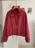 Cárdigan con Cuello Alto y Cremallera KEKEZOON con Dobladillo Ajustable de Cordón Color Sólido Manga Larga Casual Holgado Chaqueta para Mujer 8502