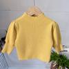 Suéter Básico para Niñas Ropa de Otoño Suéter Tejido para Niños Suave Encerado Suéter de Cuello Medio Alto para Bebé Niña Primavera y Otoño Estilo Occidental
