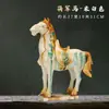 Caballo General Tang Sancai Cerámica Estilo Chino Adornos Decoración del Hogar Par de Caballos Entrada de Tienda Exhibición Grande Artesanías Regalos