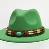 Nuevo Sombrero Cinturón de Cuero PU Remache Sombrero con Turquesa Sombrero Vaquero Sombrero de Fieltro Correa Sombrero PU con Accesorios