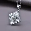 Plata de ley S925 personalizada moda cubo de Rubik colgante collar de hombre moderno diseño para hombre cadena de suéter de nicho estilo retro