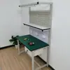 Mesa de trabajo antiestática tablero para colgar herramientas ensamblaje mesa de inspección de mantenimiento tablero perforado consola de mesa de doble capa con luces