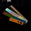 Régua de acrílico colorida simples e elegante para estudantes, material escolar, ferramenta de medição, régua para desenho e agenda, atacado