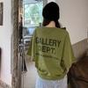 GALLERY DEPT camiseta curta clássica com estampa de letras verde militar lavagem vintage solta masculina manga curta solta verão