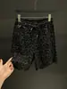 Conjunto de Colete Sem Manga Leopard Print Lantejoula Rasgado Leve de Luxo Transfronteiriço Conjunto de Duas Peças Shorts Casuais Moda Venda Quente Verão Masculino