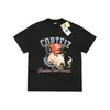 Suministro de fábrica, estilo de alta costura europeo y americano, Camiseta Corteiz Dog Pound, negra, de manga corta con estampado de perro fumador