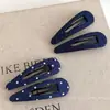 Estilo Coreano Novo Azul Recorte Gota d'Água Tecido Grampo de Cabelo Doce e Simples Franja BB Clip Versátil Lateral Clipe Acessório de Cabelo