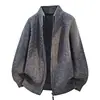 Cárdigan de punto para otoño e invierno, chaqueta suéter para hombre, suéter de punto trenzado estilo 'old money' con cuello alto para hombre, chaqueta casual engrosada