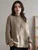 Nuevo Suéter de Punto Grueso Holgado con Media Cuello Alto para Mujer, Estilo Casual, Comercio Exterior Otoño/Invierno 2026
