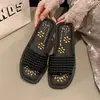 Moda Casual de Mujer Verano Nuevo Estilo 2025 Pantuflas sin Cordones para el Hogar Interior Pantuflas sin Cordones de Suela Plana Venta al por Mayor