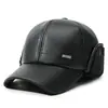 Sombrero de invierno para hombres de mediana edad y ancianos, sombrero a prueba de viento, gorra de béisbol a prueba de frío, gorra de pato extra gruesa con terciopelo, protección para las orejas, sombrero de algodón cálido