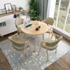Mesa y Sillas de Reunión de Lujo Nórdico para Oficinas de Ventas, Mesa de Comedor Minimalista Moderna para Tienda de Té con Leche, Mesa Redonda Pequeña para Apartamento para Uso Doméstico