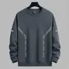 Camiseta de manga larga para hombre para otoño e invierno, marca de moda, corte holgado, engrosada, camiseta básica casual, sudadera con cuello redondo estampada para estudiantes jóvenes