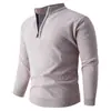 Comercio Exterior Amazon Transfronterizo Nuevo Tejido para Hombre Cuello Alto Juvenil Forro Polar Cálido Media Cremallera Top Camisa Base