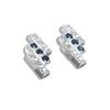 Mil cores folha S925 prata esterlina três fileiras pedra zircão pingente brincos terno simples comércio exterior AliExpress terno all-matching