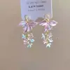 """Flores de Primavera en Plena Floración""" Pendientes Colgantes de Pétalos Rosas Estilo Bosque para Primavera y Verano, Pendientes Hermosos de Alta Calidad con Microincrustaciones"""