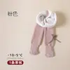 Ropa exterior se puede abrir en la entrepierna invierno niña bebé forro de polar engrosado leggings niños raya vertical elegante versátil cálido mallas