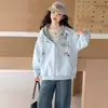 Chaqueta de Otoño para Niñas 2026 Nuevo Estilo Primavera-Otoño Chaqueta de Béisbol para Niñas Mayores con Capucha