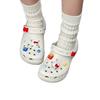 Accesorios Transfronterizos de Bricolaje para Zuecos de Mujer, Charms 3D de Gato Rojo y Azul para Zapatos, Lindas Decoraciones de Zapatos de Hello Kitty, Estilo Dulce y Fresco