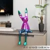 Ornamento de Coelho de Orelhas Longas Galvanizado de Luxo Leve, Decoração de Mesa para Sala de Estar, Rack de TV, Barzinho, Entrada, Decoração de Casa de Alto Padrão para Nicho