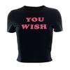 Camiseta de verano con cuello redondo y manga corta para mujer, con estampado de letras y ombligo, estilo europeo y americano
